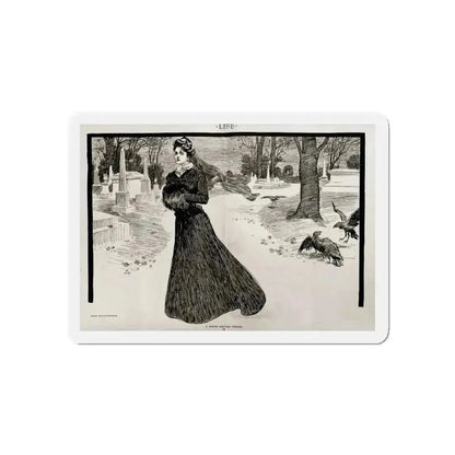A Widow and Her Friends, Part III, Life magazine, October 18, 1900 (Magazine Illustration) Refrigerator Magnet 5 Inch - The Sticker Space