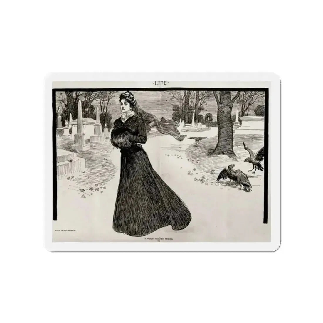 A Widow and Her Friends, Part III, Life magazine, October 18, 1900 (Magazine Illustration) Refrigerator Magnet - The Sticker Space