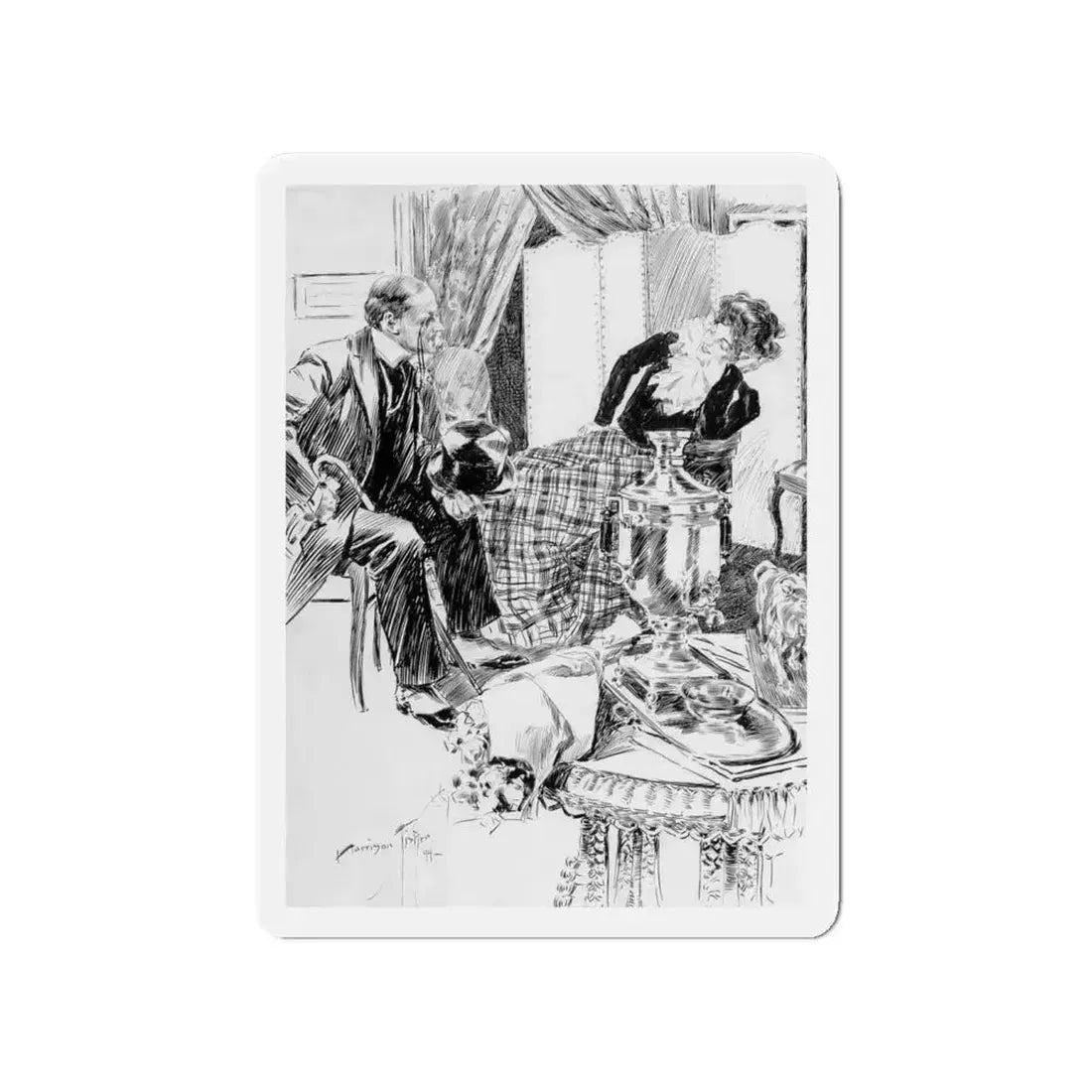A Wild Remark, Puck magazine interior, 1894 (Magazine Illustration) Refrigerator Magnet 4 Inch - The Sticker Space