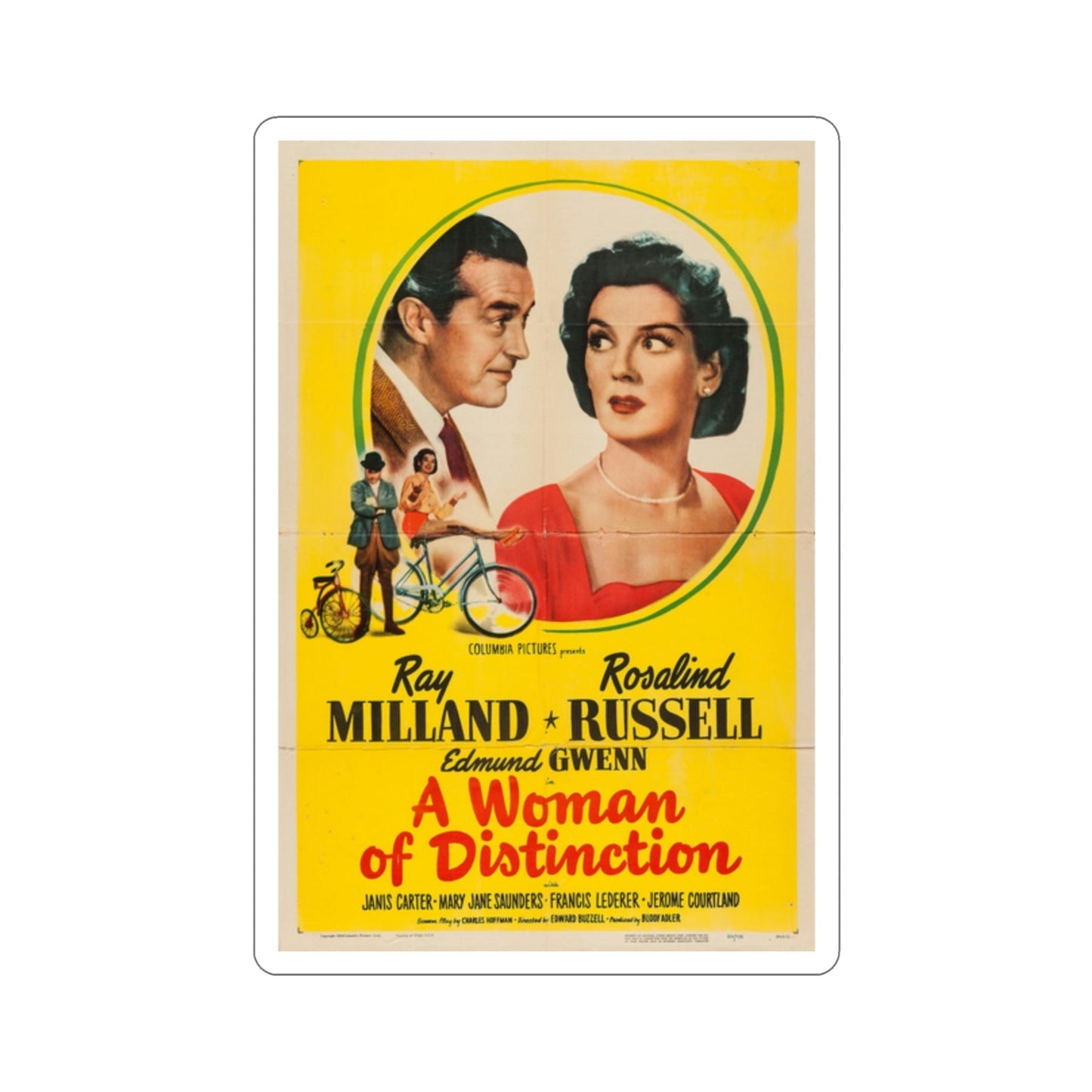 A Woman of Distinction 1950 Movie Poster STICKER Vinyl Die-Cut Decal-2 Inch-The Sticker Space