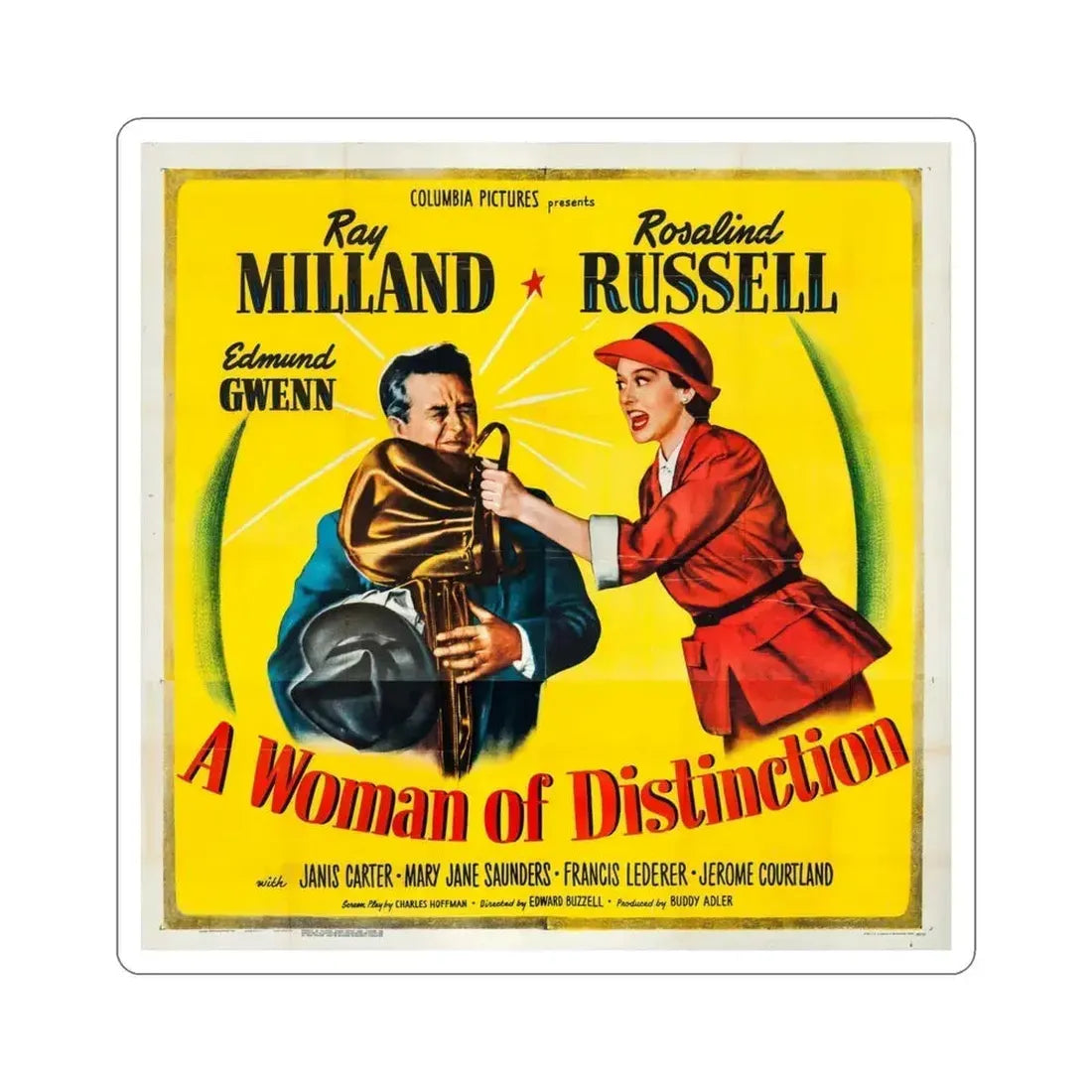 A Woman of Distinction 1950 v2 Movie Poster STICKER Vinyl Die-Cut Decal 4 Inch - The Sticker Space