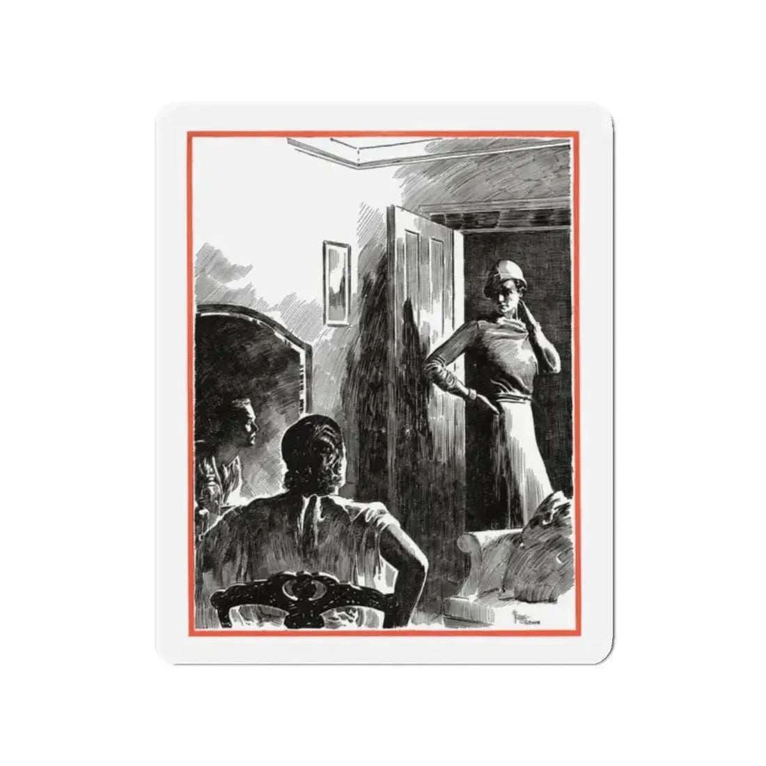 A Woman of Washington, Redbook, December 1934 (Magazine Illustration) Refrigerator Magnet 2 Inch Die-Cut - The Sticker Space