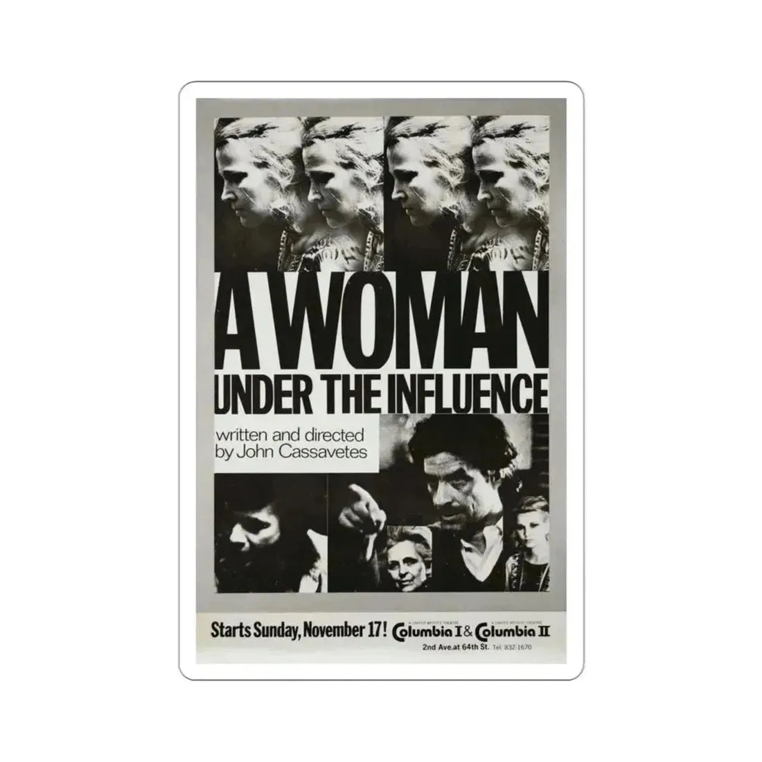 A Woman Under the Influence 1974 Movie Poster STICKER Vinyl Die-Cut Decal 3 Inch - The Sticker Space