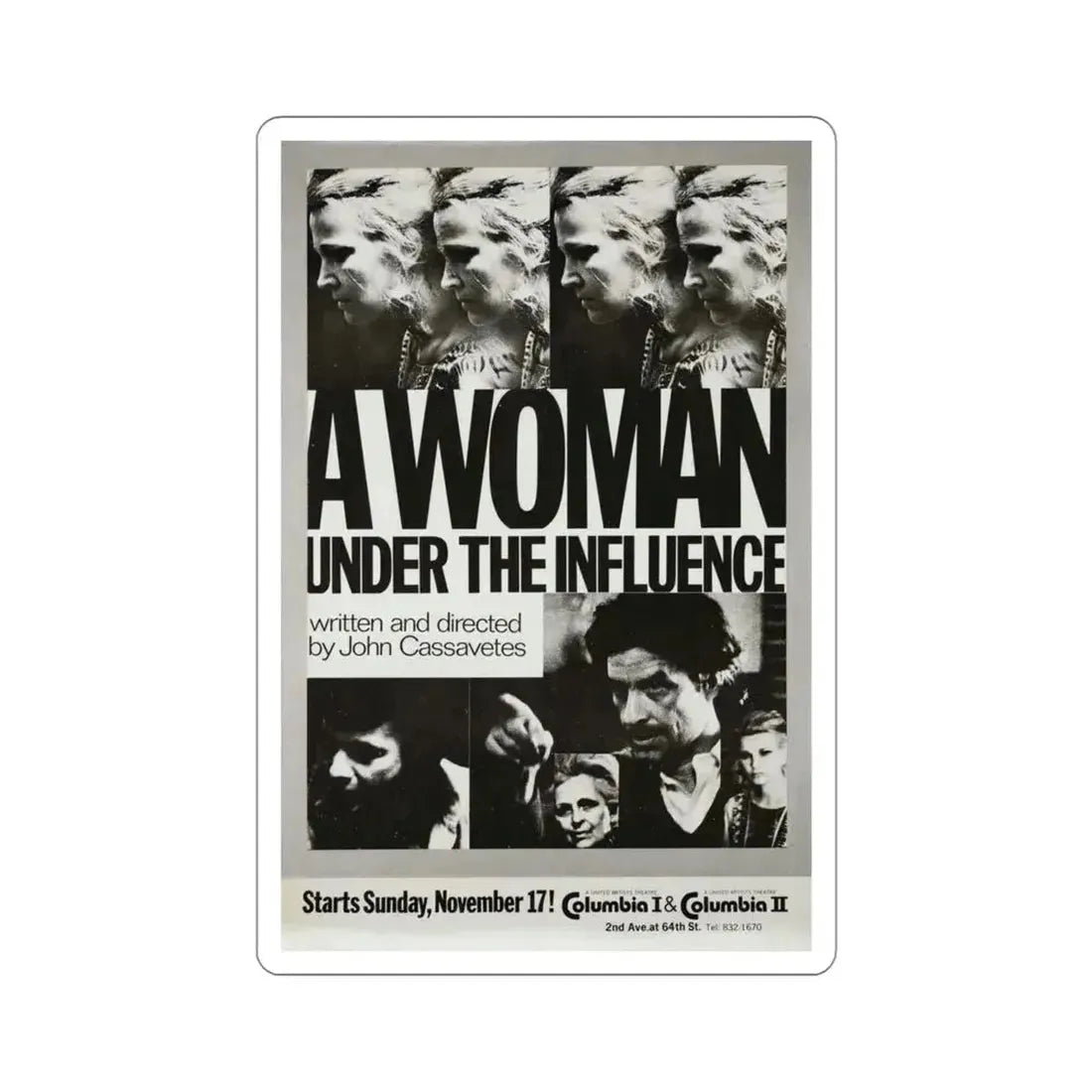 A Woman Under the Influence 1974 Movie Poster STICKER Vinyl Die-Cut Decal 4 Inch - The Sticker Space