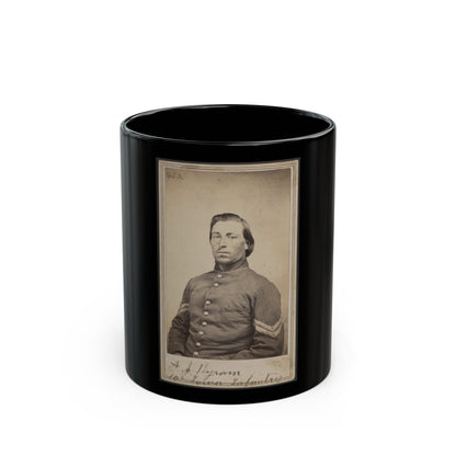 A. J. Byram, 10th Iowa Infantry (U.S. Civil War) Black Coffee Mug-11oz-The Sticker Space