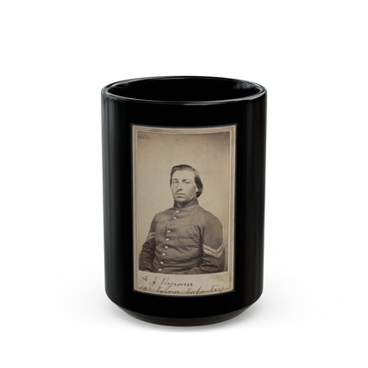 A. J. Byram, 10th Iowa Infantry (U.S. Civil War) Black Coffee Mug-15oz-The Sticker Space