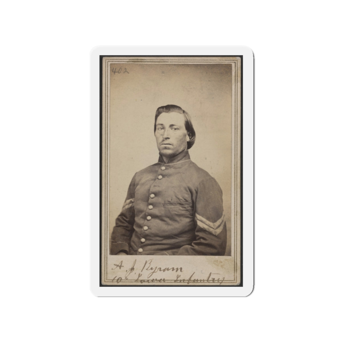 A. J. Byram, 10th Iowa Infantry (U.S. Civil War) Refrigerator Magnet-2" x 2"-The Sticker Space