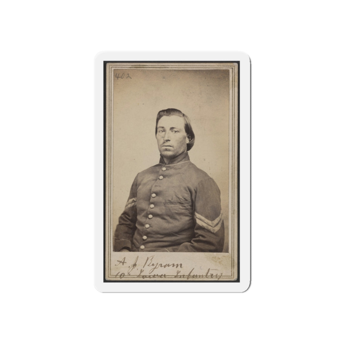 A. J. Byram, 10th Iowa Infantry (U.S. Civil War) Refrigerator Magnet-3" x 3"-The Sticker Space