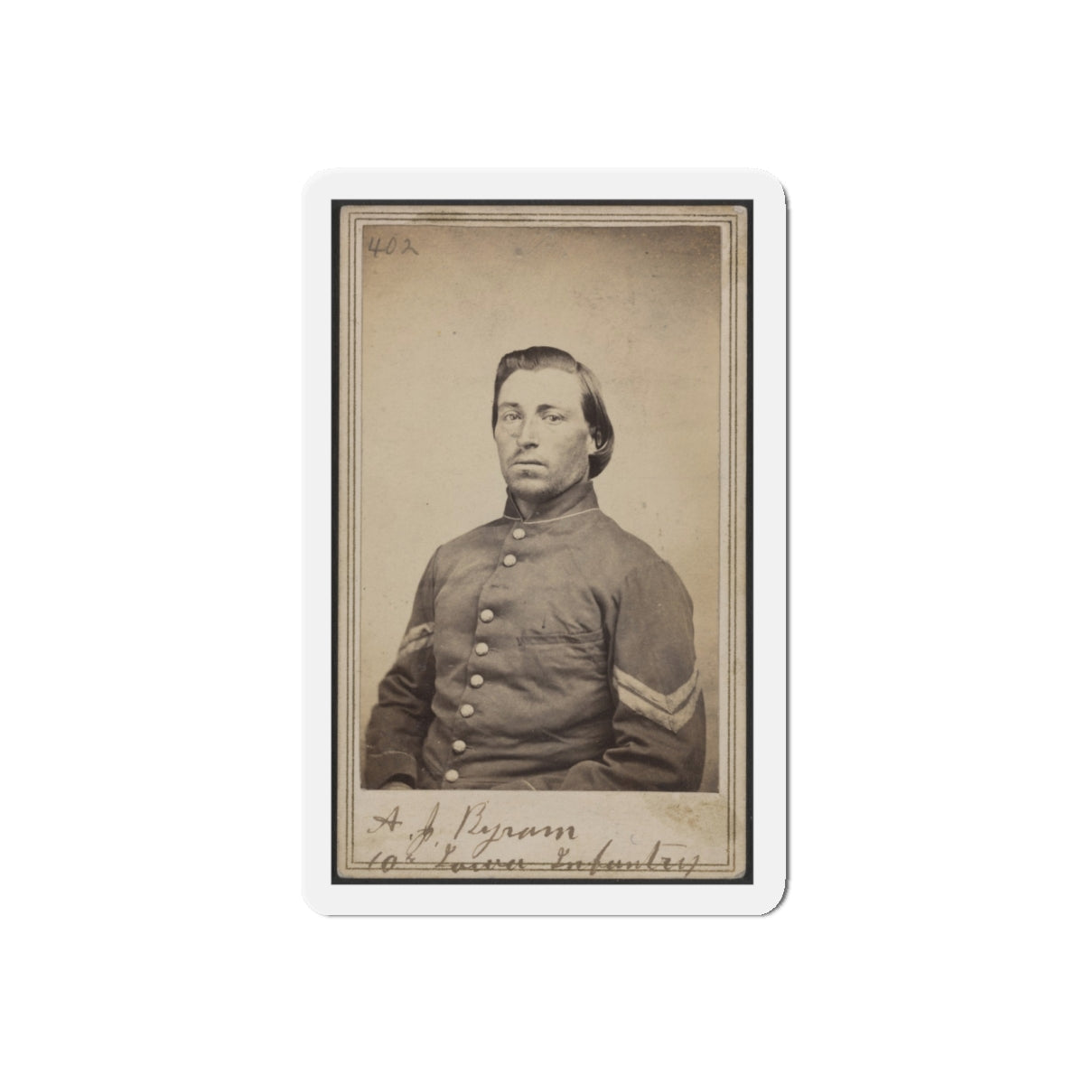 A. J. Byram, 10th Iowa Infantry (U.S. Civil War) Refrigerator Magnet-4" x 4"-The Sticker Space