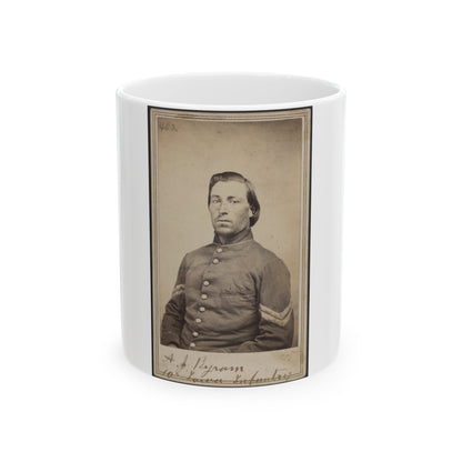 A. J. Byram, 10th Iowa Infantry (U.S. Civil War) White Coffee Mug-11oz-The Sticker Space