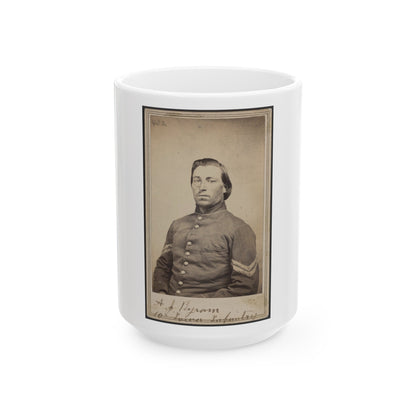 A. J. Byram, 10th Iowa Infantry (U.S. Civil War) White Coffee Mug-15oz-The Sticker Space