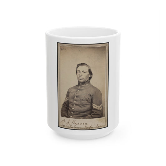 A. J. Byram, 10th Iowa Infantry (U.S. Civil War) White Coffee Mug-15oz-The Sticker Space