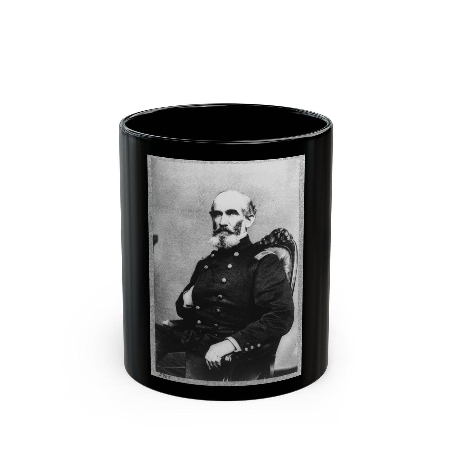 A.J. Smith, Three-Quarter Length Portrait, Seated, Facing Right, Right Hand In His Coat (U.S. Civil War) Black Coffee Mug