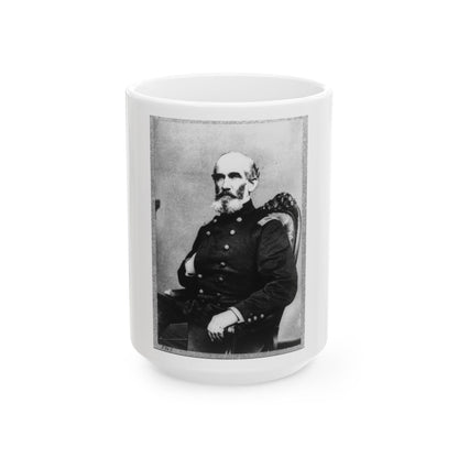 A.J. Smith, Three-Quarter Length Portrait, Seated, Facing Right, Right Hand In His Coat (U.S. Civil War) White Coffee Mug