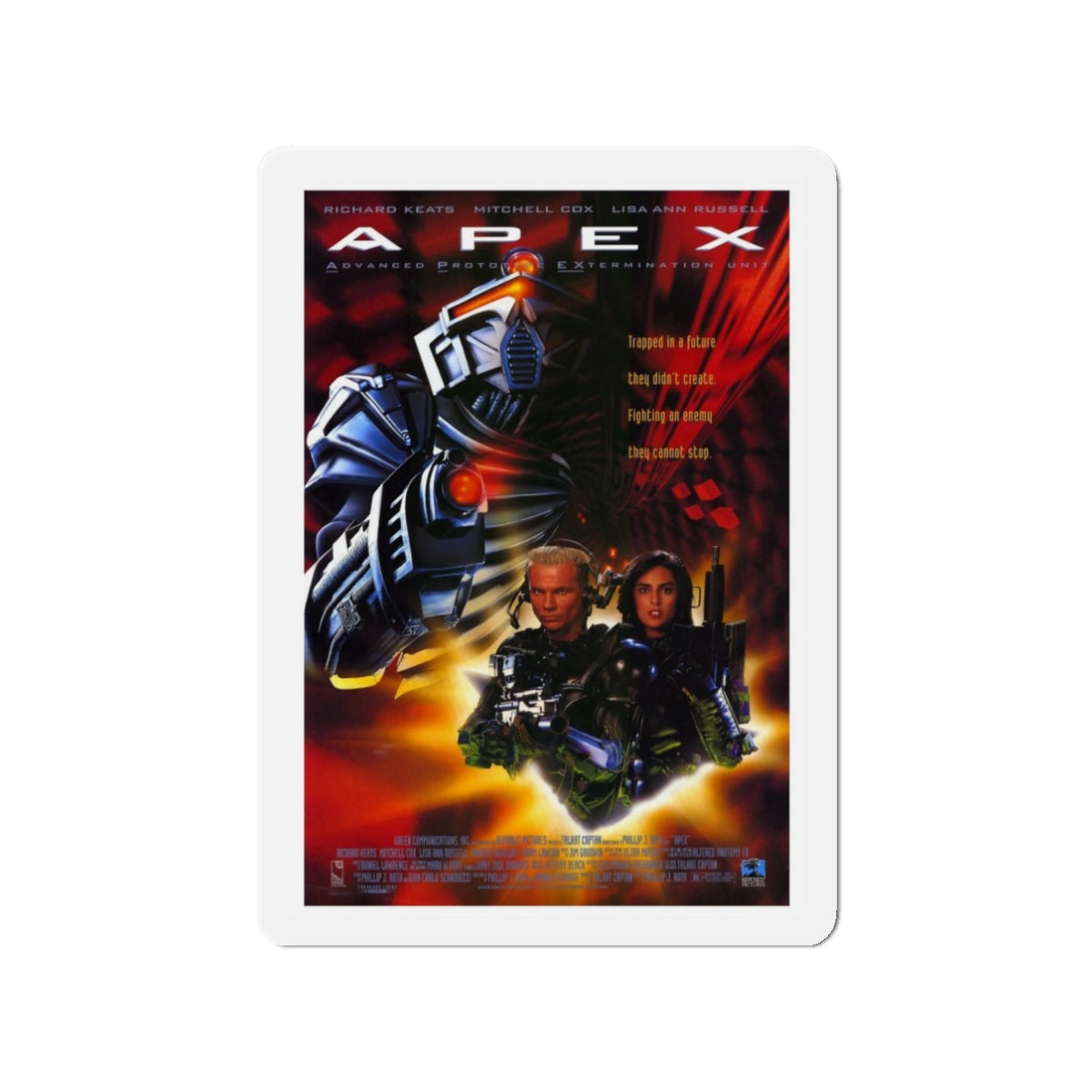 A.P.E.X. 1994 Movie Poster - Die-Cut Magnet-3" x 3"-The Sticker Space