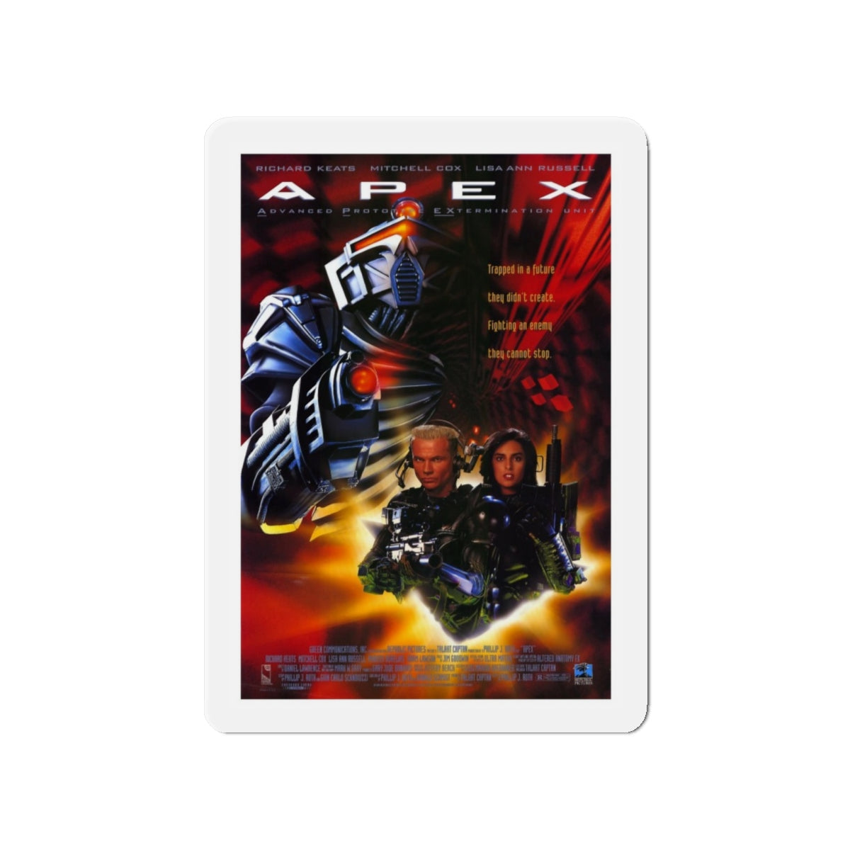 A.P.E.X. 1994 Movie Poster - Die-Cut Magnet-4" x 4"-The Sticker Space