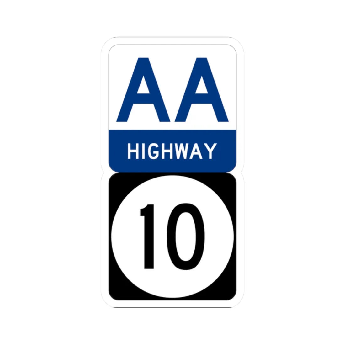 AA Highway KY 10 stacked (Kentucky) (Road Sign) STICKER Vinyl Kiss-Cut Decal 2 Inch White - The Sticker Space