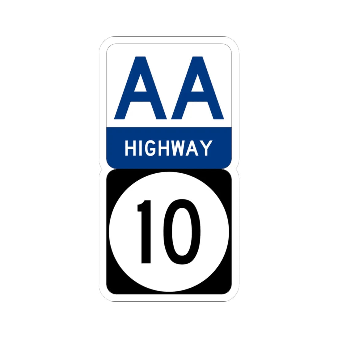 AA Highway KY 10 stacked (Kentucky) (Road Sign) STICKER Vinyl Kiss-Cut Decal 3 Inch White - The Sticker Space