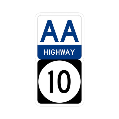 AA Highway KY 10 stacked (Kentucky) (Road Sign) STICKER Vinyl Kiss-Cut Decal 3 Inch White - The Sticker Space