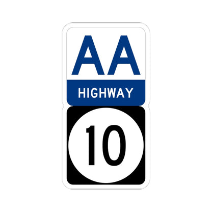 AA Highway KY 10 stacked (Kentucky) (Road Sign) STICKER Vinyl Kiss-Cut Decal 4 Inch White - The Sticker Space