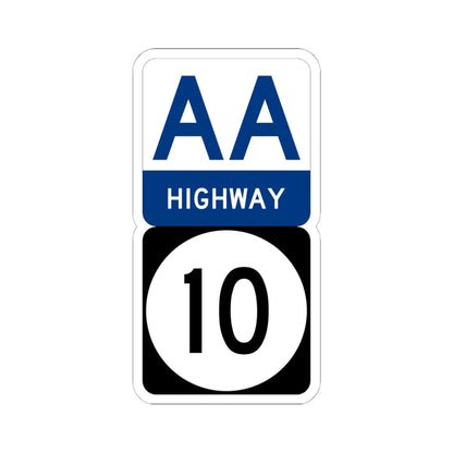 AA Highway KY 10 stacked (Kentucky) (Road Sign) STICKER Vinyl Kiss-Cut Decal 6 Inch White - The Sticker Space