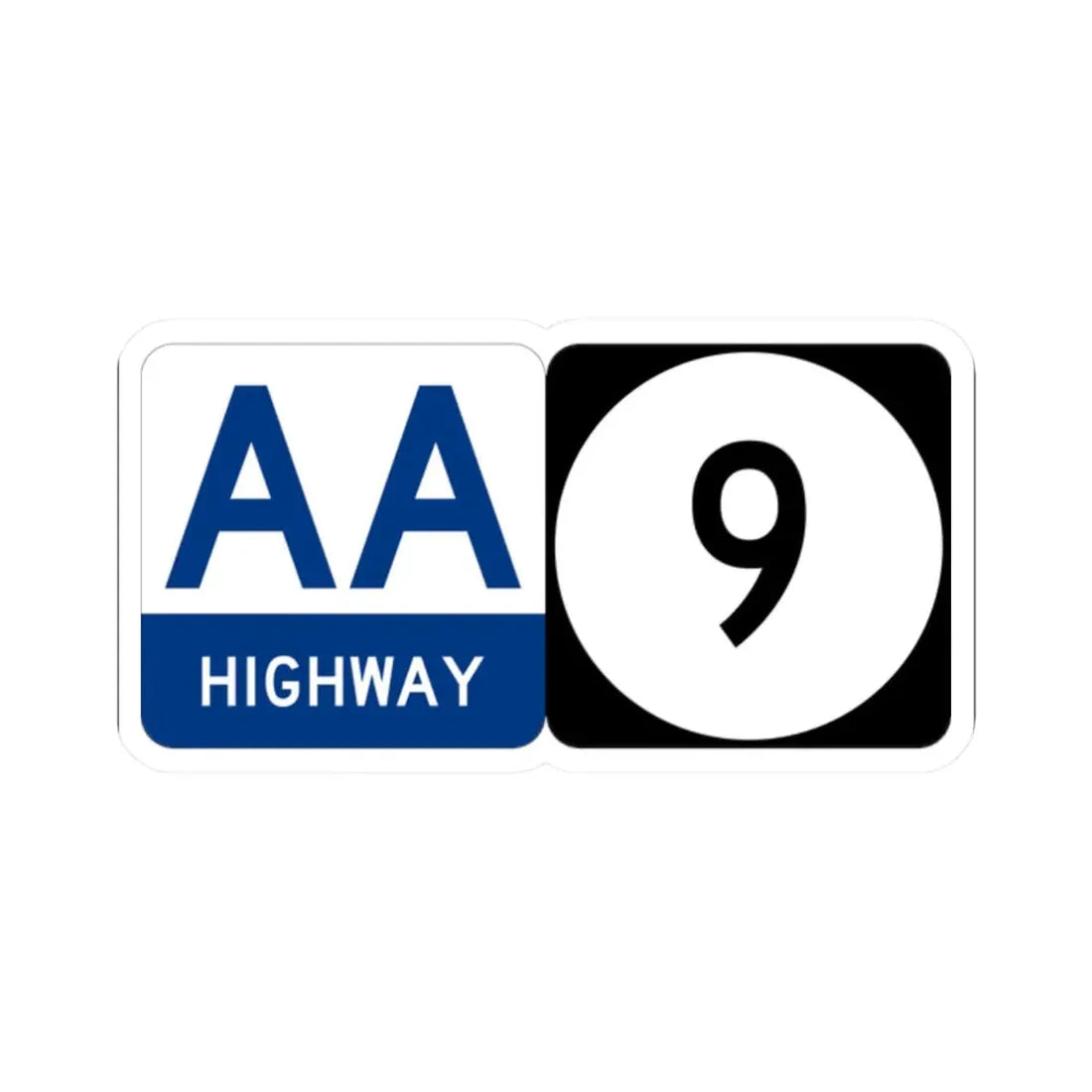 AA Highway KY 9 (Kentucky) (Road Sign) STICKER Vinyl Kiss-Cut Decal 2 Inch White - The Sticker Space