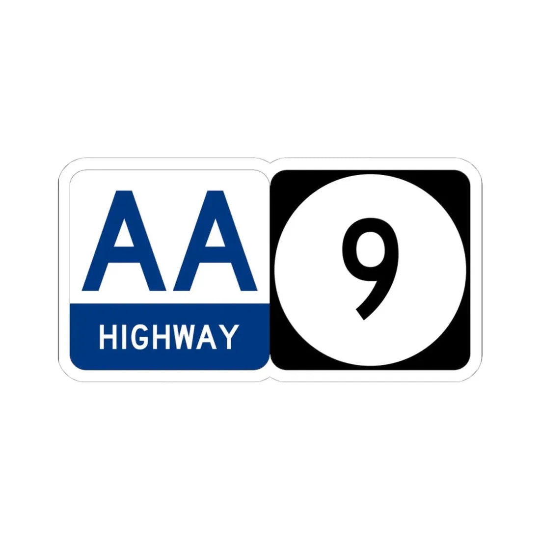 AA Highway KY 9 (Kentucky) (Road Sign) STICKER Vinyl Kiss-Cut Decal 4 Inch White - The Sticker Space