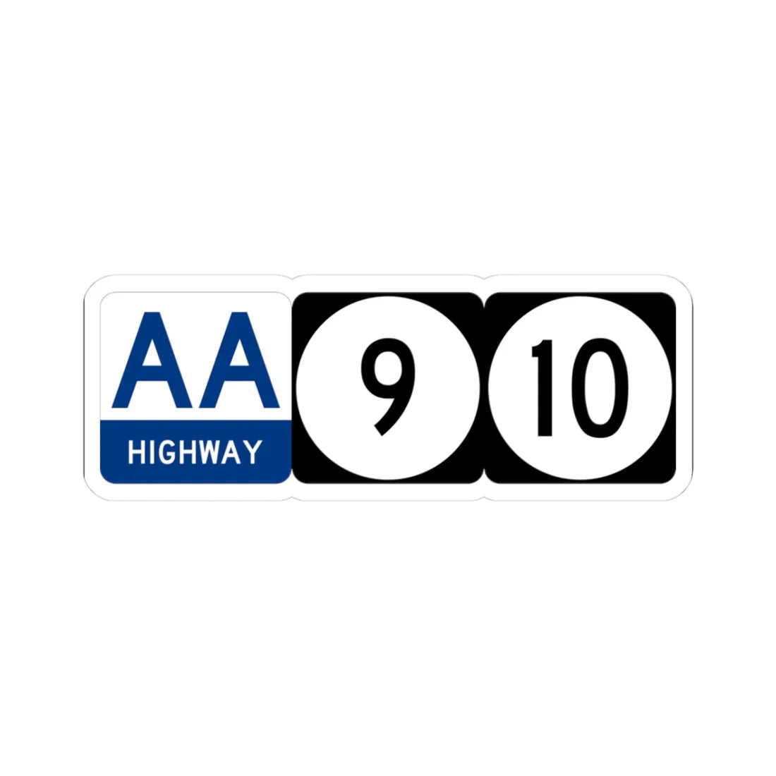 AA Highway KY 9 KY 10 (Kentucky) (Road Sign) STICKER Vinyl Kiss-Cut Decal 3 Inch White - The Sticker Space
