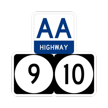 AA Highway KY 9 KY 10 stacked (Kentucky) (Road Sign) STICKER Vinyl Kiss-Cut Decal 3 Inch White - The Sticker Space
