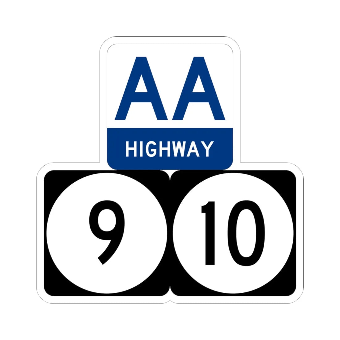 AA Highway KY 9 KY 10 stacked (Kentucky) (Road Sign) STICKER Vinyl Kiss-Cut Decal 4 Inch White - The Sticker Space