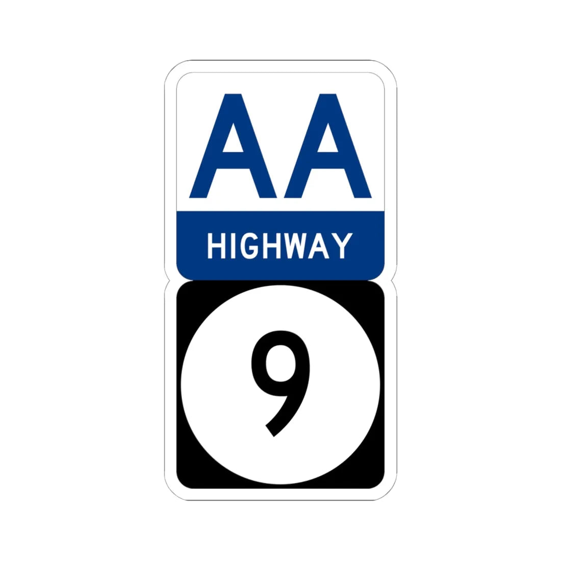AA Highway KY 9 stacked (Kentucky) (Road Sign) STICKER Vinyl Kiss-Cut Decal 6 Inch White - The Sticker Space