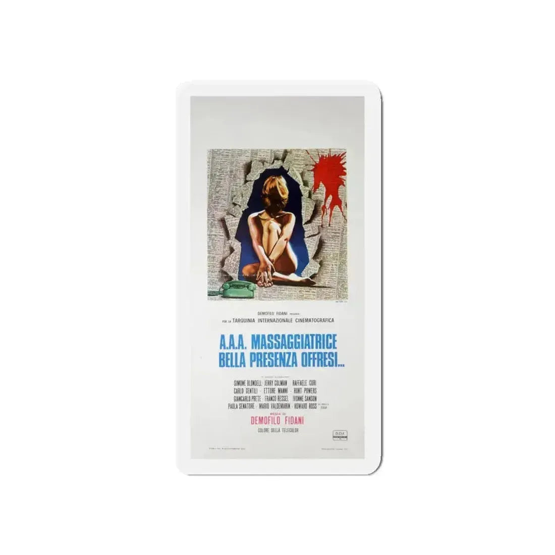 A.A.A. MASSEUSE, GOOD-LOOKING, OFFERS HER SERVICES 1972 Movie Poster - Refrigerator Magnet 5 Inch - The Sticker Space