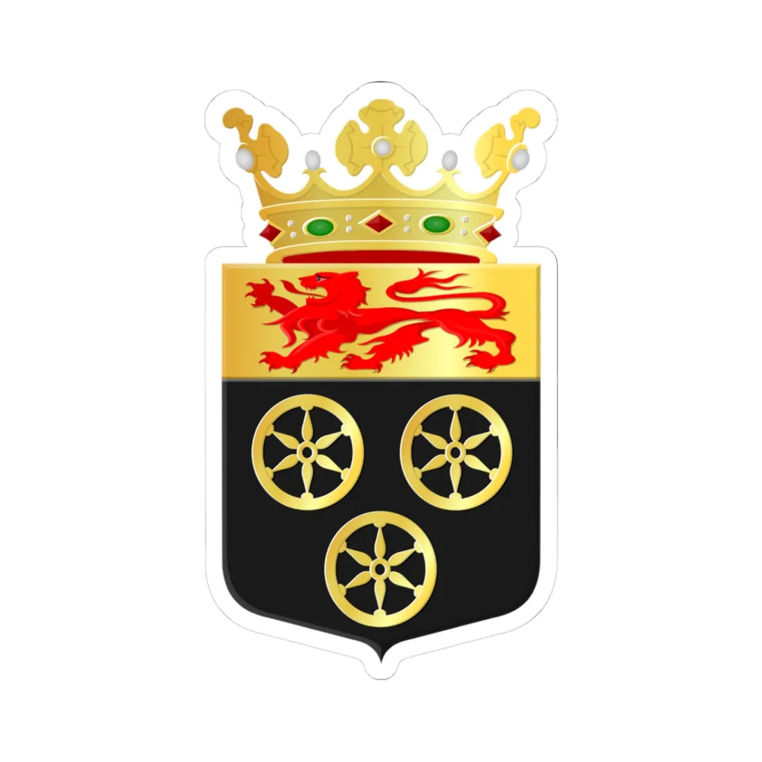 Aalburg wapen (Netherlands) (Coat of Arms) STICKER Vinyl Kiss-Cut Decal 3 Inch White - The Sticker Space