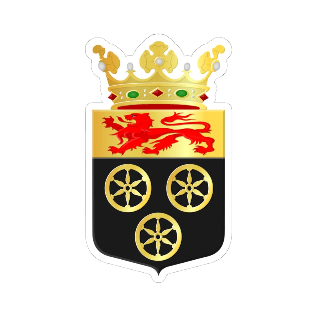 Aalburg wapen (Netherlands) (Coat of Arms) STICKER Vinyl Kiss-Cut Decal 4 Inch White - The Sticker Space