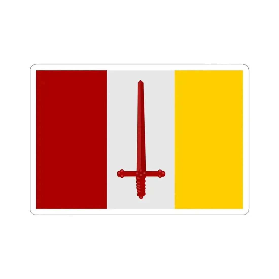 Aalst Oost-Vlaanderen vlag (Belgium) STICKER Vinyl Kiss-Cut Decal 3 Inch White - The Sticker Space
