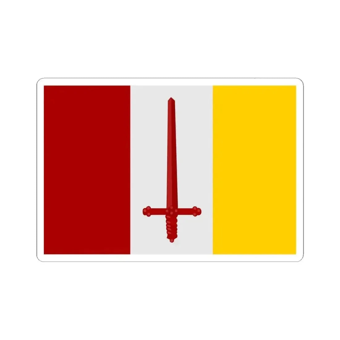 Aalst Oost-Vlaanderen vlag (Belgium) STICKER Vinyl Kiss-Cut Decal 4 Inch White - The Sticker Space