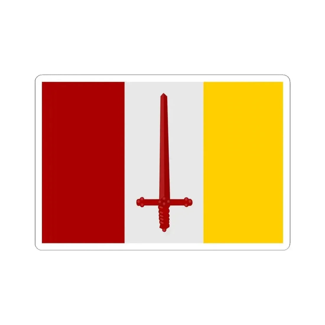Aalst Oost-Vlaanderen vlag (Belgium) STICKER Vinyl Kiss-Cut Decal 6 Inch White - The Sticker Space