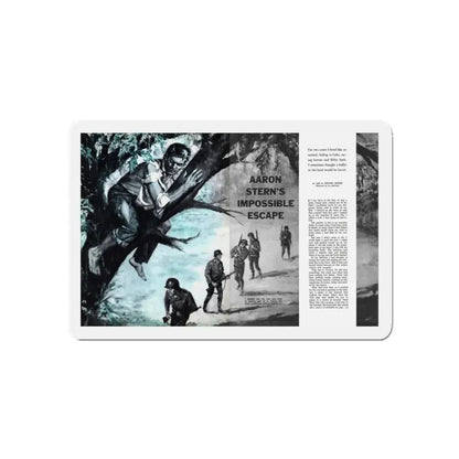 Aaron Stern's Impossible Escape, Male magazine, February 1957 (Magazine Illustration) Refrigerator Magnet - The Sticker Space