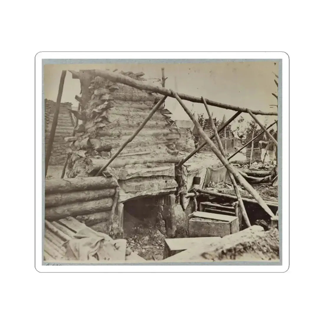 Abandoned Camp of 9Th Army Corps Near Falmouth, Va., February, 1863 001 (U.S. Civil War) STICKER Vinyl Kiss-Cut Decal 3 Inch White - The Sticker Space