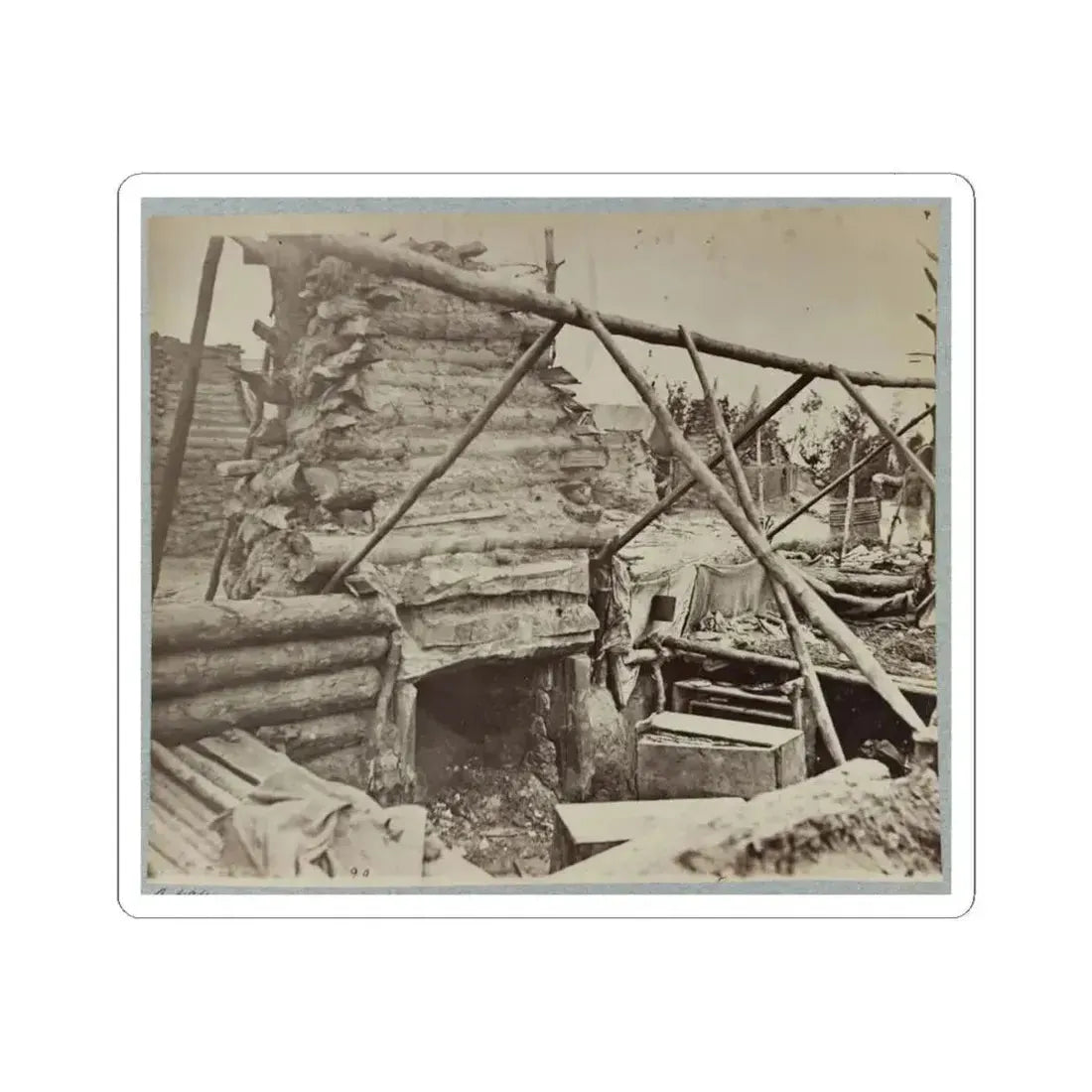 Abandoned Camp of 9Th Army Corps Near Falmouth, Va., February, 1863 001 (U.S. Civil War) STICKER Vinyl Kiss-Cut Decal 4 Inch White - The Sticker Space