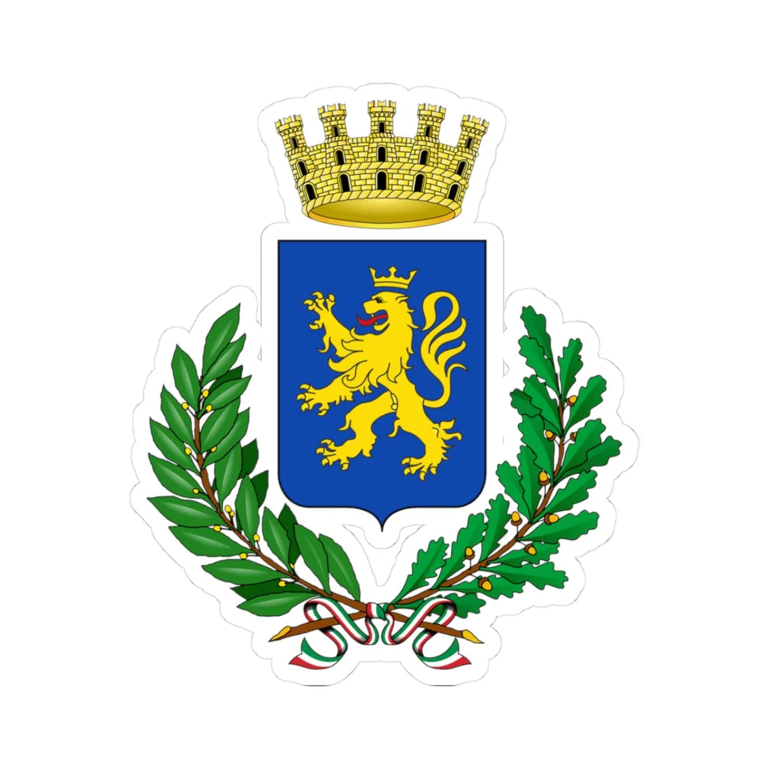 Abbiategrasso-Stemma (Italy) (Coat of Arms) STICKER Vinyl Kiss-Cut Decal 3 Inch White - The Sticker Space