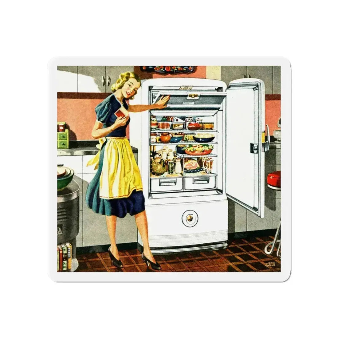 Abbondanza! 1948 (Magazine Illustration) Refrigerator Magnet 4 Inch Die-Cut - The Sticker Space