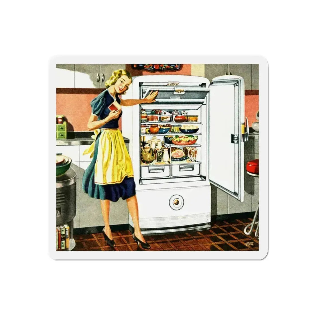 Abbondanza! 1948 (Magazine Illustration) Refrigerator Magnet 6 Inch Die-Cut - The Sticker Space