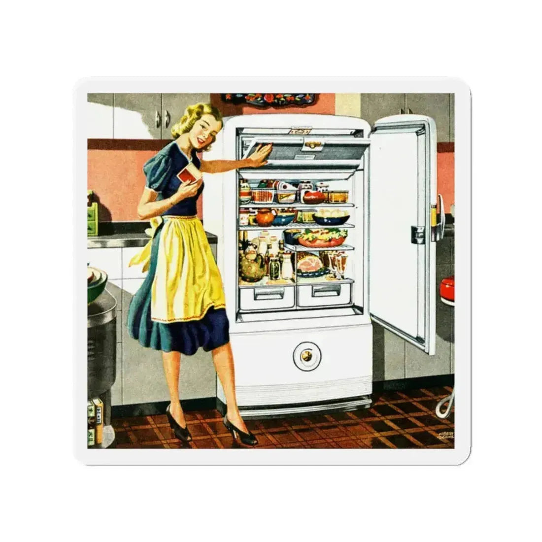Abbondanza! 1948 (Magazine Illustration) Refrigerator Magnet - The Sticker Space