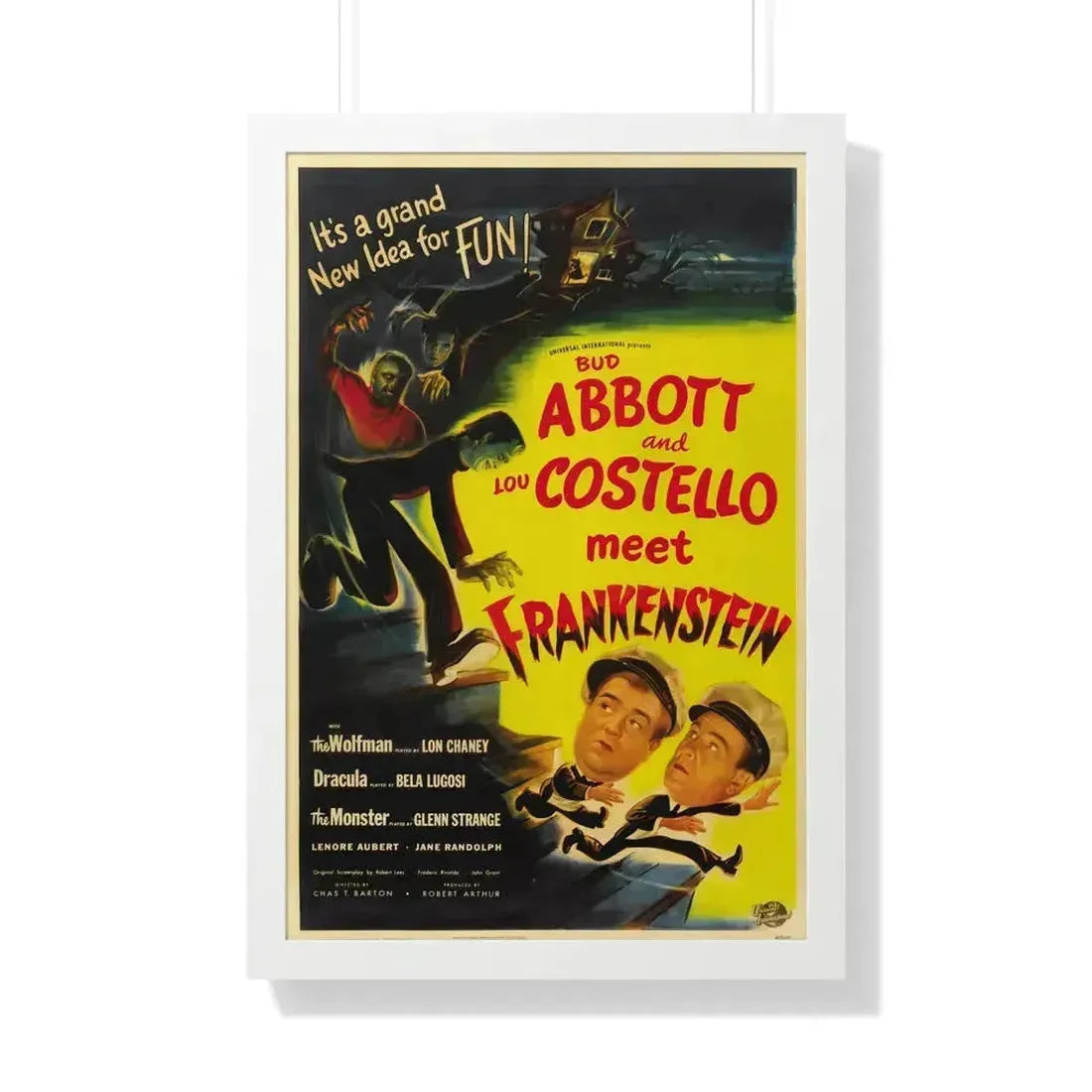 ABBOT AND COSTELLO MEET FRANKENSTEIN 1948 - Framed Movie Poster 20" x 30" White - The Sticker Space