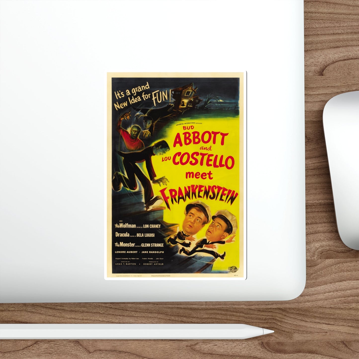 ABBOT AND COSTELLO MEET FRANKENSTEIN 1948 Movie Poster STICKER Vinyl Die-Cut Decal-The Sticker Space