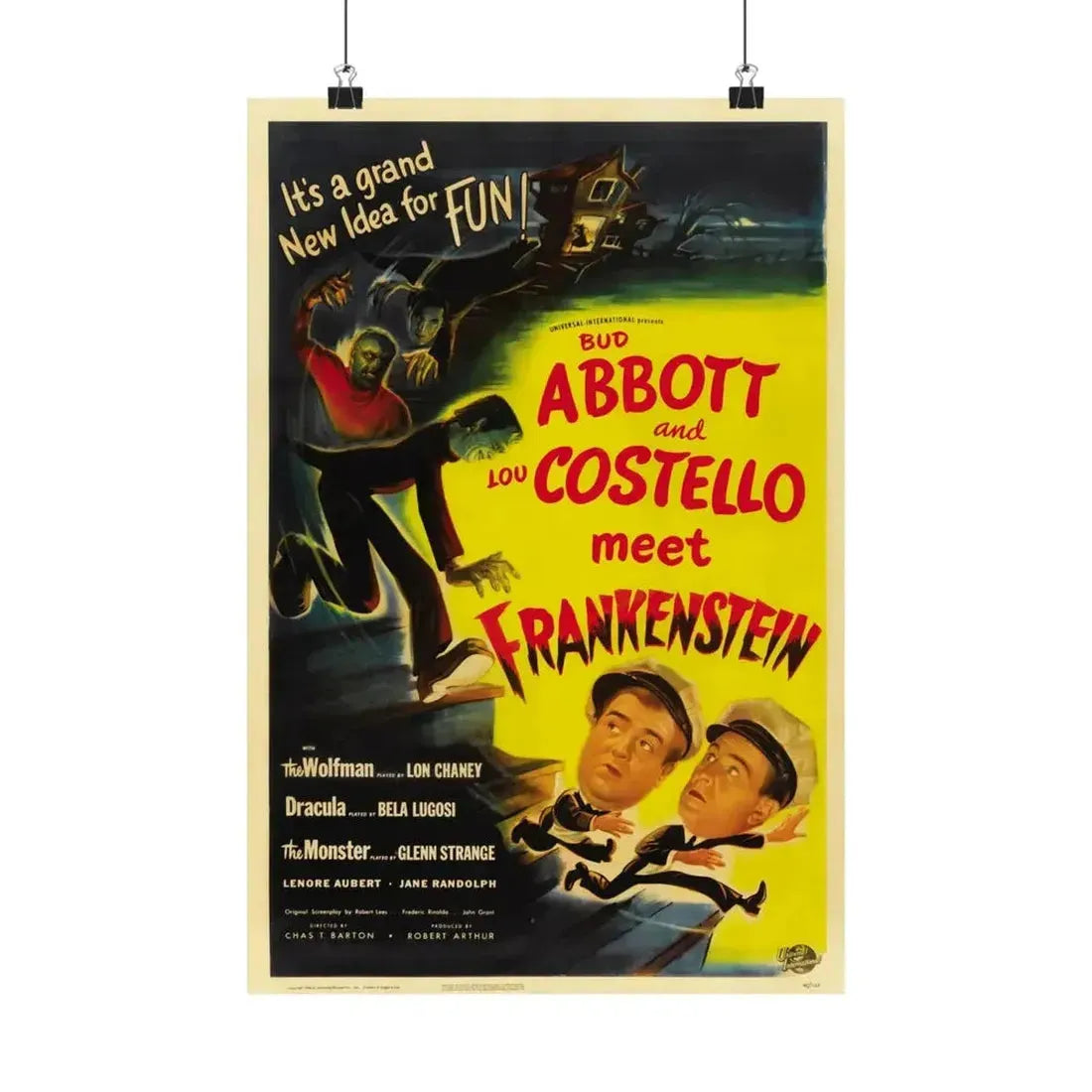 ABBOT AND COSTELLO MEET FRANKENSTEIN 1948 - Paper Movie Poster - The Sticker Space