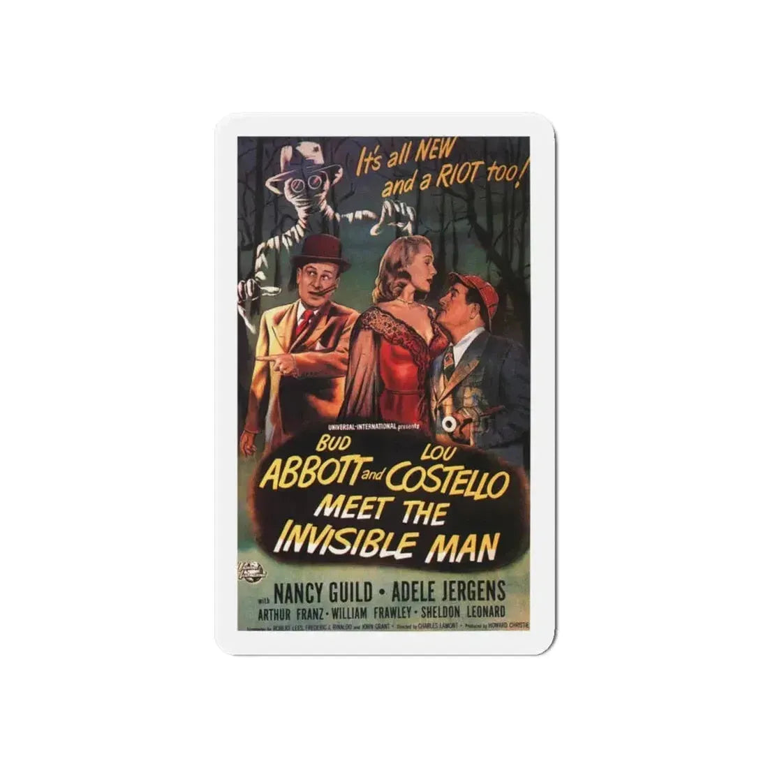 ABBOT & COSTELLO MEET THE INVISIBLE MAN 1951 Movie Poster - Refrigerator Magnet - The Sticker Space