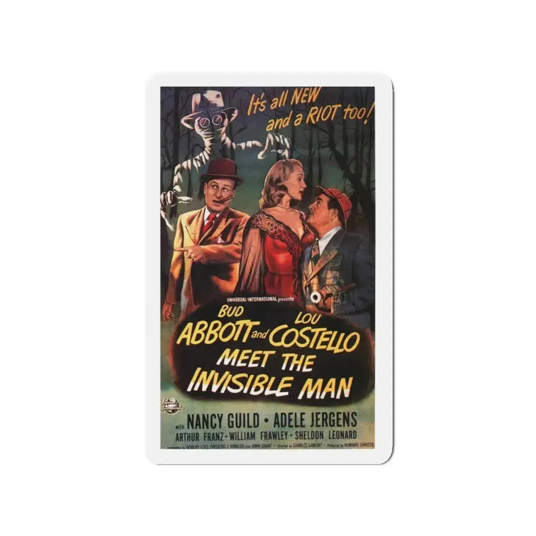 ABBOT & COSTELLO MEET THE INVISIBLE MAN 1951 Movie Poster - Refrigerator Magnet - The Sticker Space
