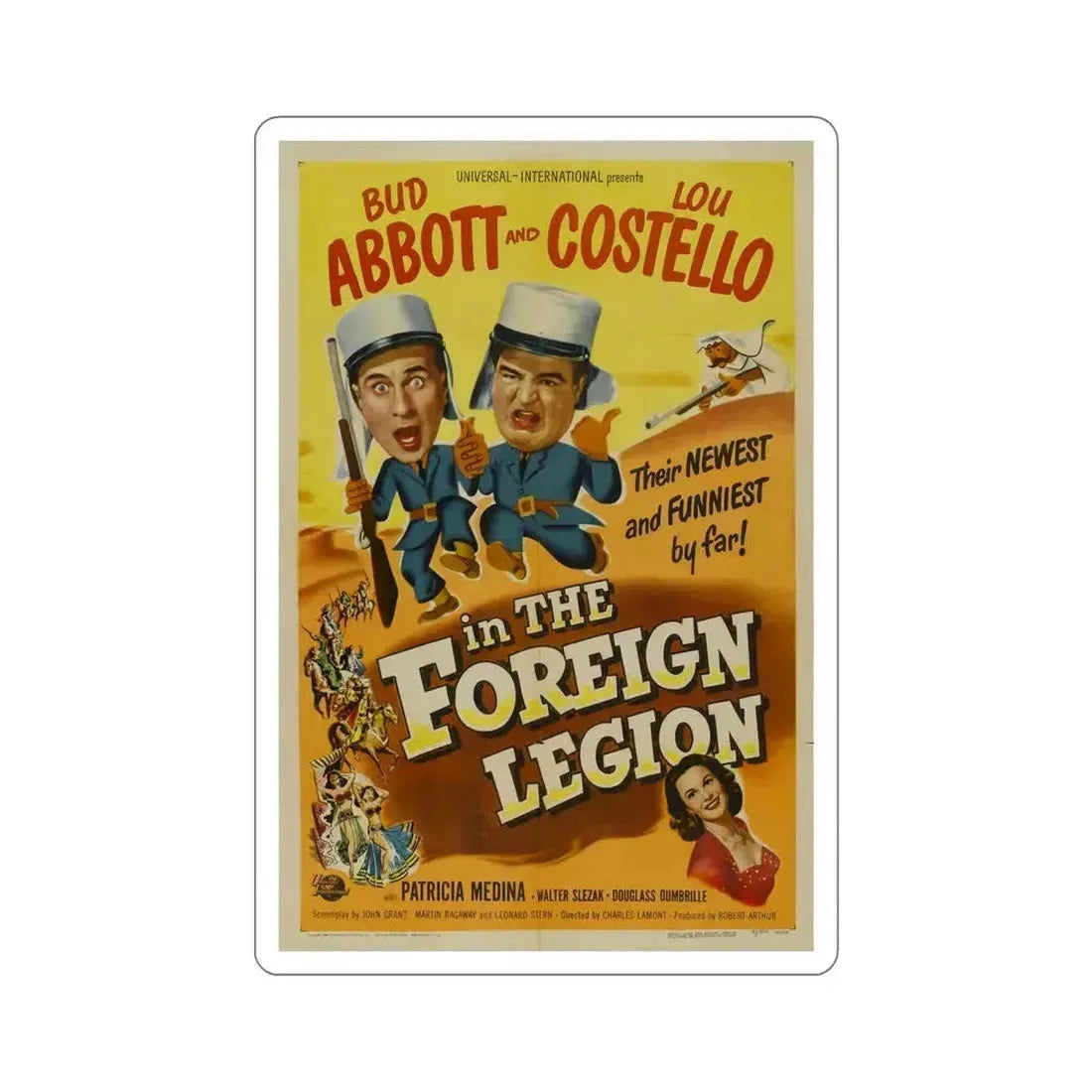 Abbott and Costello Foreign Legion 1950 Movie Poster STICKER Vinyl Die-Cut Decal 5 Inch - The Sticker Space